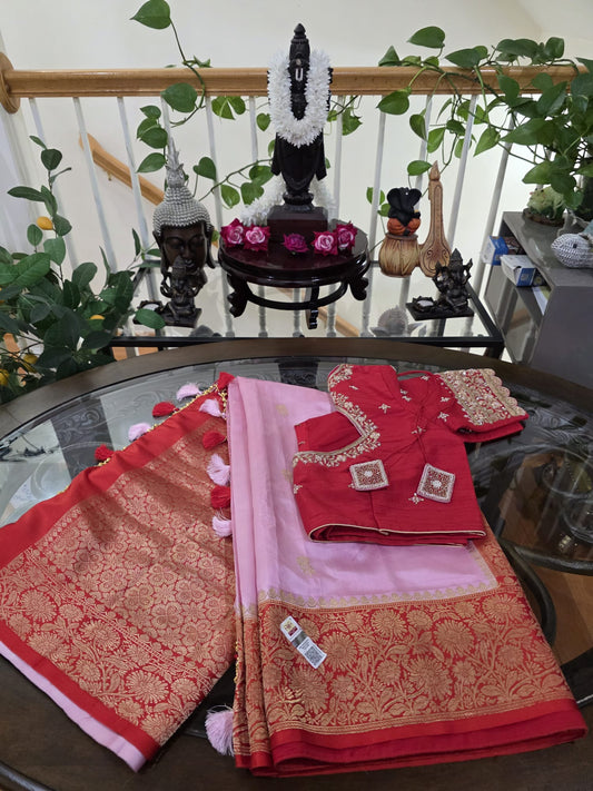 Pure raw mango silk Saree